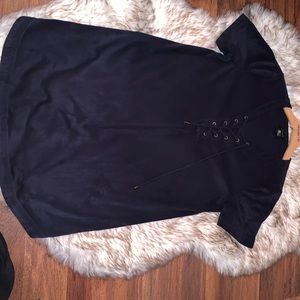Velvet blue mini dress